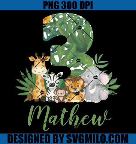 Forest Animals PNG, Three Wild Safari Animals Birthday PNG