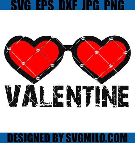 Glasses Valentine SVG, Glasses Heart SVG, Valentine Day SVG
