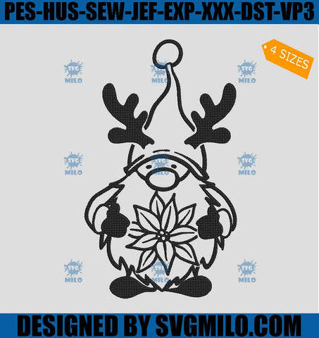 Gnome Santa Embroidery Design, Christmas Gonme Embroidery Design