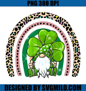 Gnomes Rainbow Lucky Clover Shamrock PNG, Rainbow Patrick Day PNG