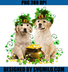 Golden Retriever Dog Shamrock  PNG, St Patricks Day Dog PNG