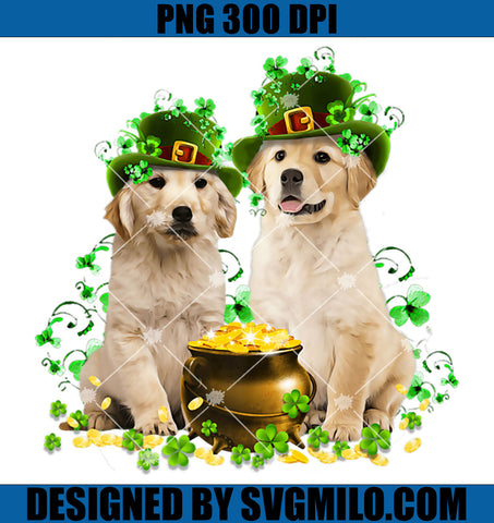 Golden Retriever Dog Shamrock  PNG, St Patricks Day Dog PNG