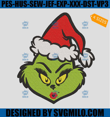 Grinch-Girl-Embroidery-Design_-Grinch-With-Santa-Hat-Embroidery-Design