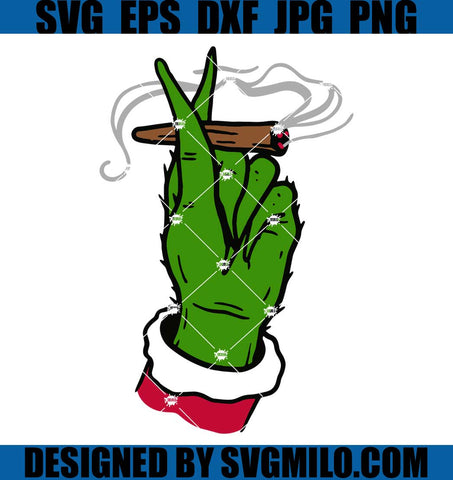 Grinch-Hand-Smoking-Cannabis-Blunt-SVG_-Christmas-Weed-Svg_-Smoke-Marijuana-Joint-Svg