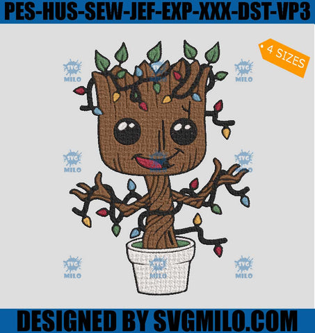 Groot Christmas Embroidery Design,  Groot Xmas   Embroidery Design
