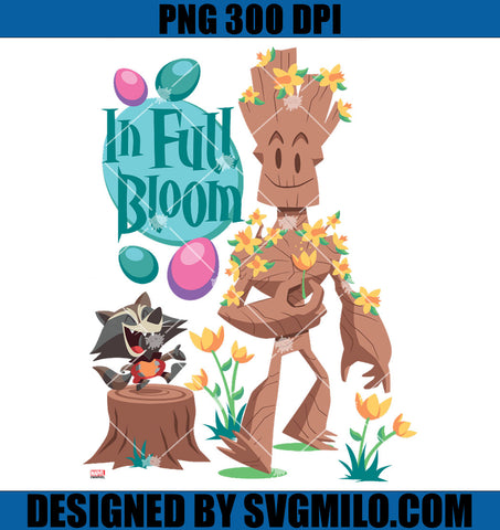 Groot & Rocket Easter PNG, Easter In Full Bloom PNG