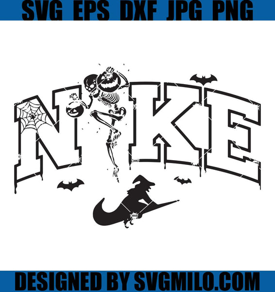 Nike Skeleton Pumpkin Swoosh Halloween SVG File For Cricut
