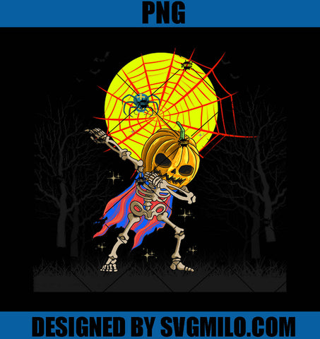 Halloween Skeleton Dabbing PNG- Pumkin Halloween PNG