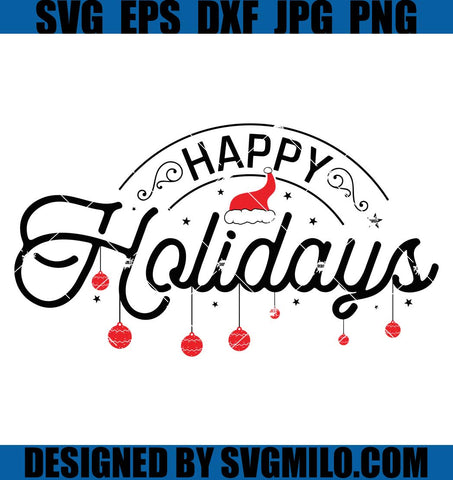 Happy-Holidays-Svg_-Santa-Hat-Svg_-Bell-Christmas-Svg