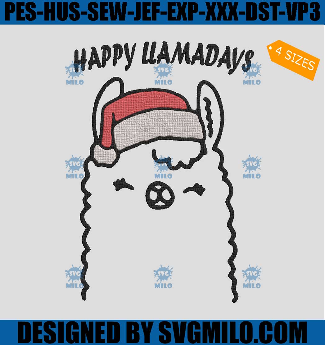 Happy-Llamadays-Embroidery-Design_-Santa-Llamadays-Embroidery-Design