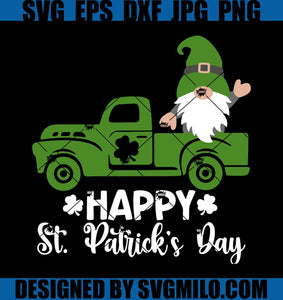 Happy-St-Patrick_s-Day-Svg_-Truck-With-Gnome-Svg