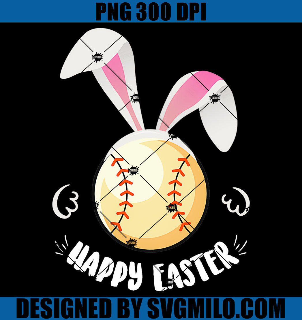 Happy Easter Bunnies PNG, Easter Bunny Softball PNG