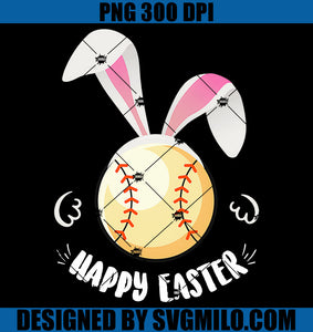 Happy Easter Bunnies PNG, Easter Bunny Softball PNG