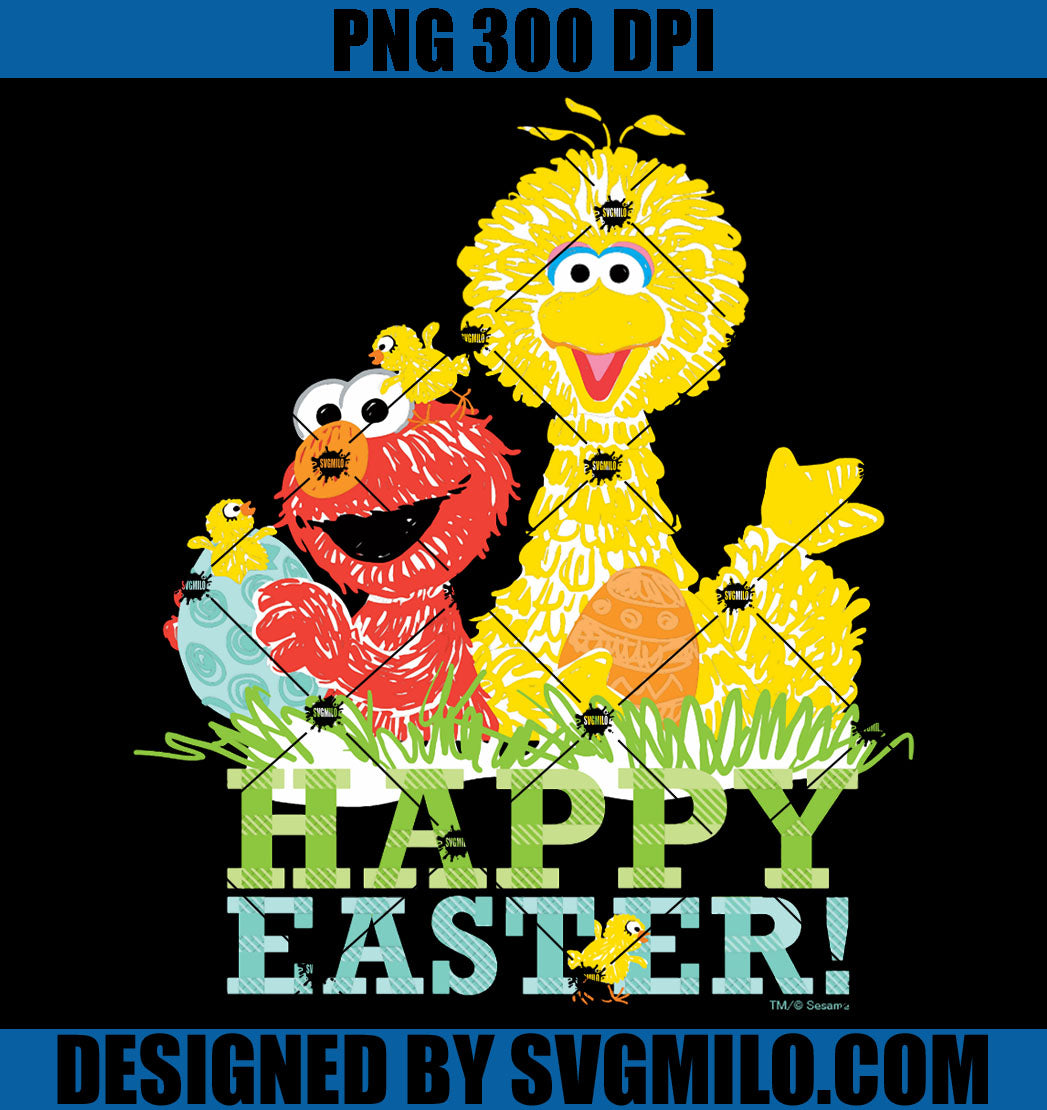 Happy Easter from Elmo and Big Bird PNG, Elmo and Big Bird PNG