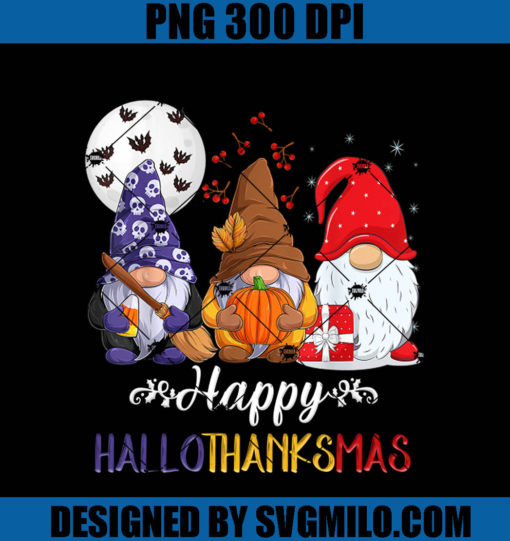 Happy HalloThanksMas Gnome PNG, Halloween Christmas PNG