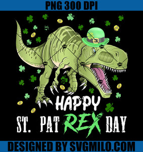 Happy St Pat Rex Day PNG, St Patricks Day Dinosaur PNG
