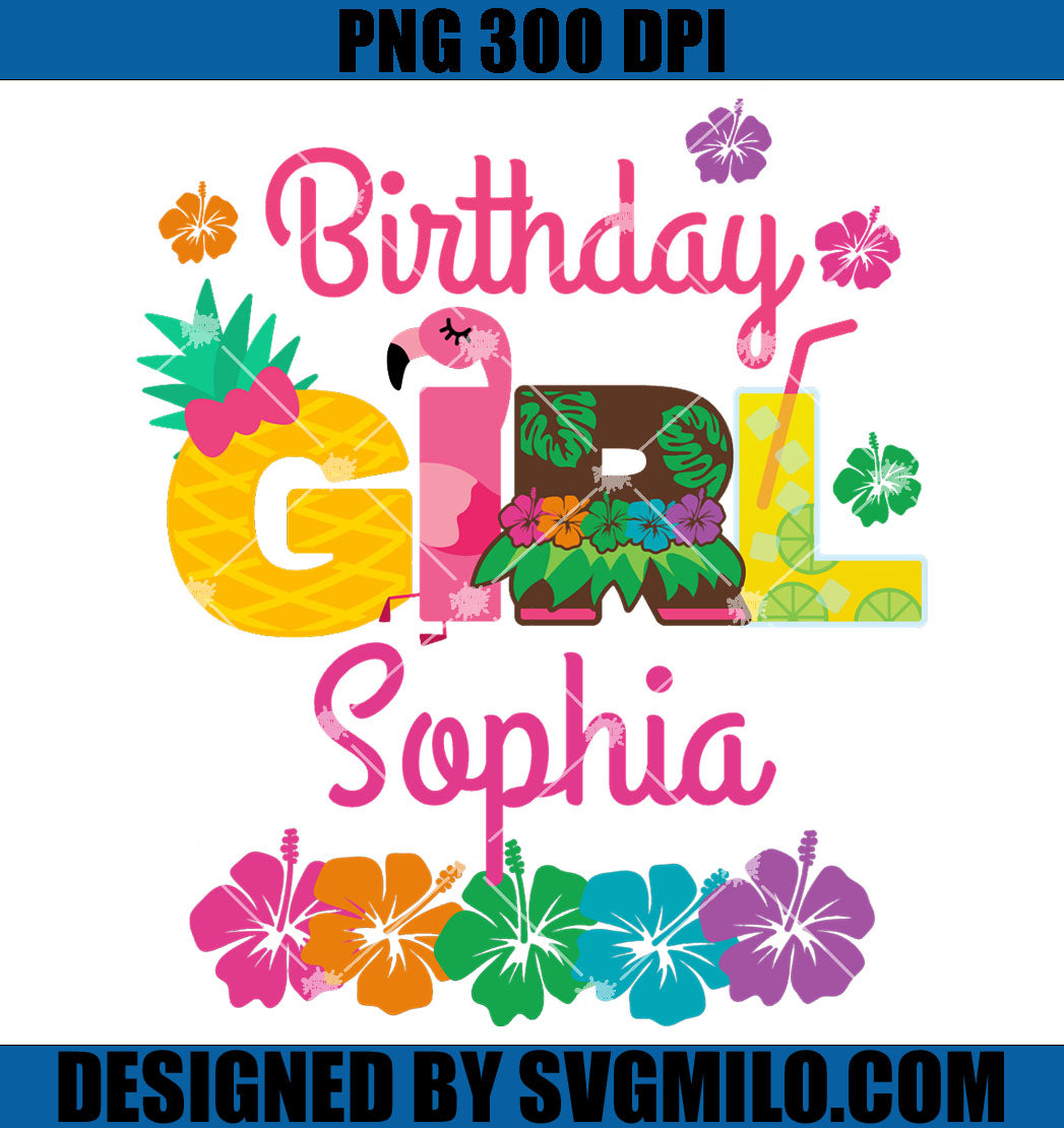 Hawaiian Luau PNG, Birthday Girl Summer PNG