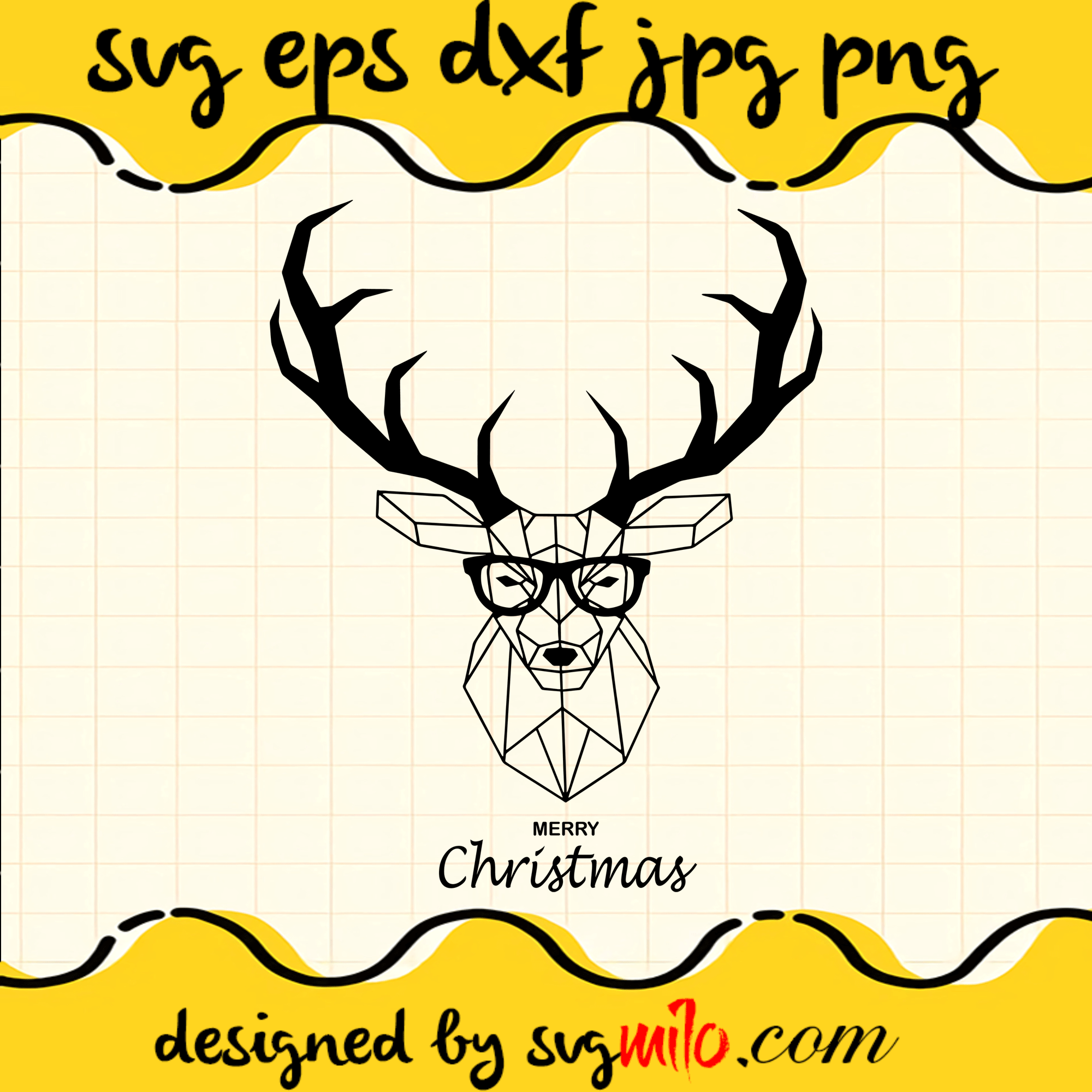 Geometric Deer Christmas SVG, Christmas SVG