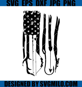 Hunting And Fishing American Flag Svg Files For Silhouette Files For Cricut  Svg Dxf Eps Png Instant Download, fishing american flag svg free