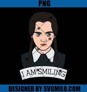 I Am Smiling PNG- Wednesday Addams PNG- Hate Everything PNG