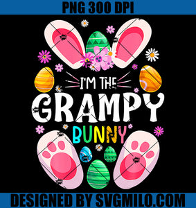 I'm The Grumpy Bunny PNG, Family Easter Party PNG