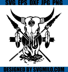 Indian-Longhorn-Svg_-Cow-Skull-With-Feathers-Svg_-Cow-Skull-Svg