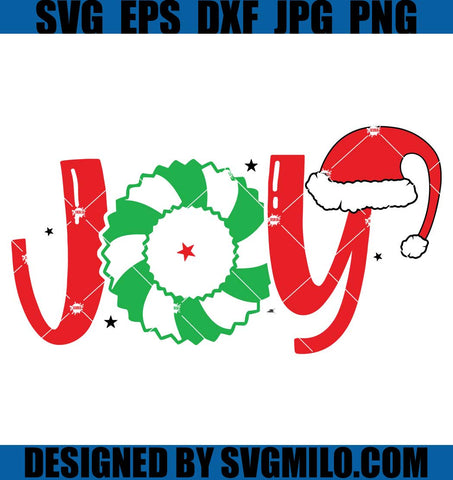 Christmas-Wreath-Svg_-Joy-Svg_-Santa-Hat-Svg