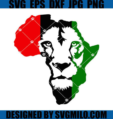 Juneteenth Svg, Black History SVG, Africa Map with Lion Face SVG, Black Power Svg