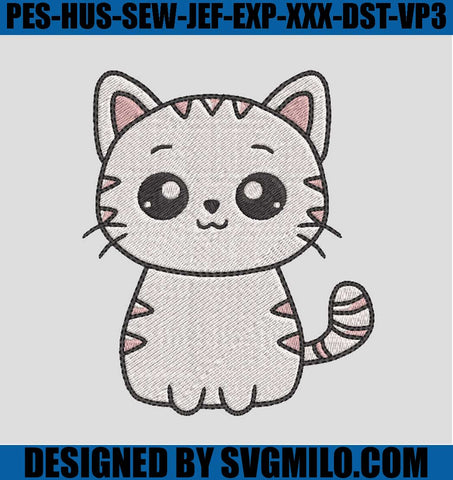 Kawaii-Cat-Embroidery-Design