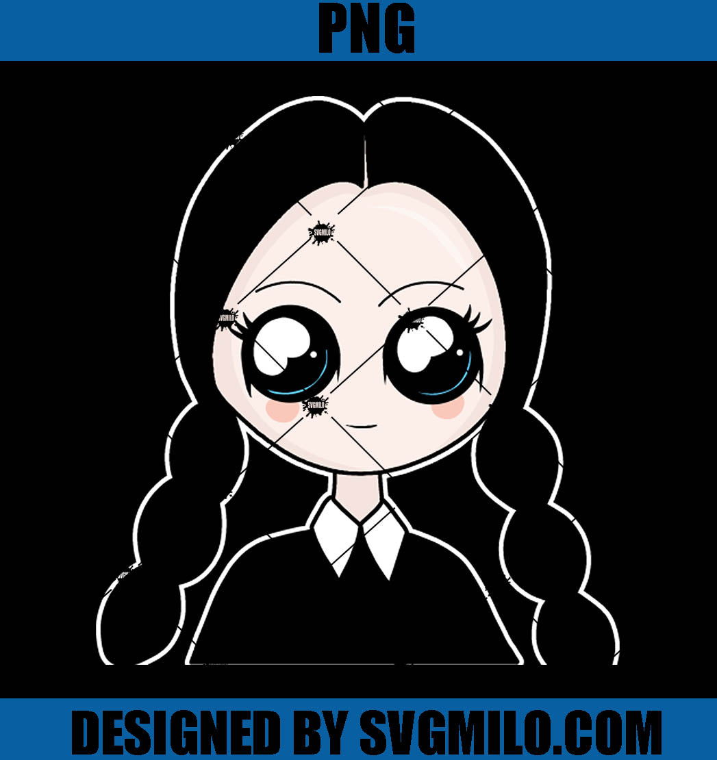 Kawaii Wednesday Addams PNG- Wednesday Addams PNG