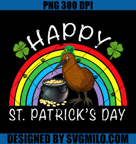 Kiwi Bird Lucky Shamrock Rainbow PNG, St Patrick's Day Bird PNG