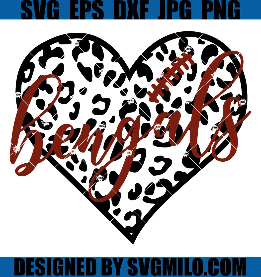 Leopard Heart Bengals SVG, Bengals Mascot SVG, Bengals SVG