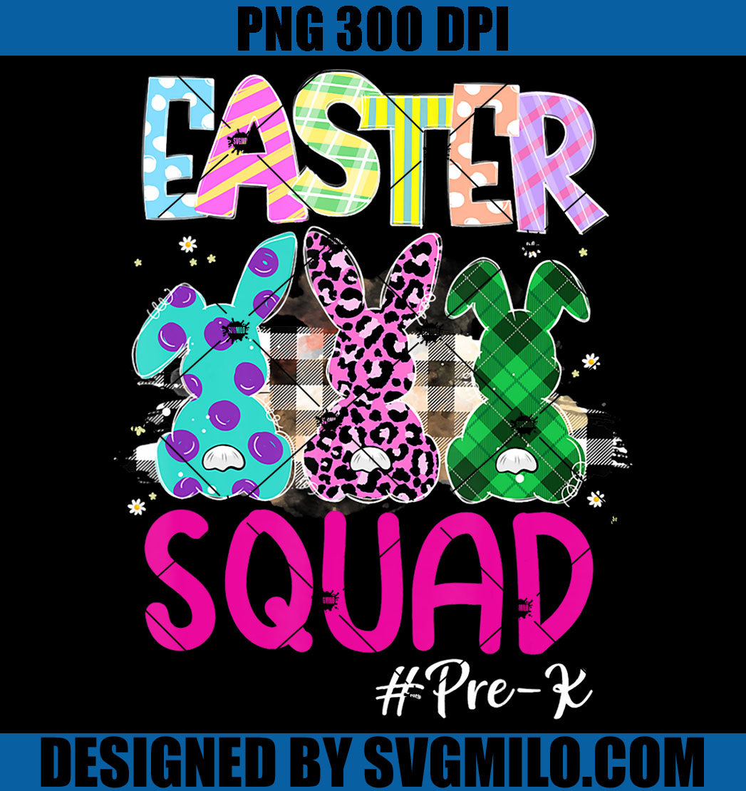 Leopard Bunnies Pre-K PNG, Teachers Funny Easter Squad PNG