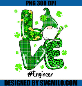 Leopard Irish Green Plaid Engineer Gnome PNG, Gnome Patrick's Day PNG