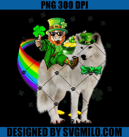 Leprechaun Riding Samoyed Dog PNG, Dog Patrick PNG