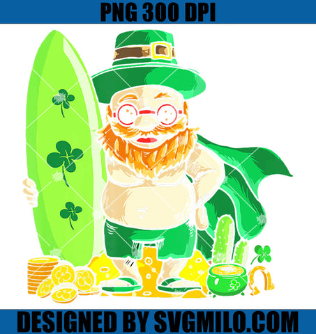 Leprechaun Surfing Hawaiian Summer PNG, Patrick Summer PNG