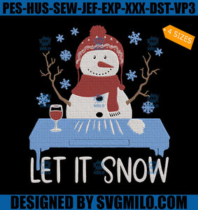 Let-It-Snow-Embroidery-Design_-Wine--Snowman-Embroidery-Design