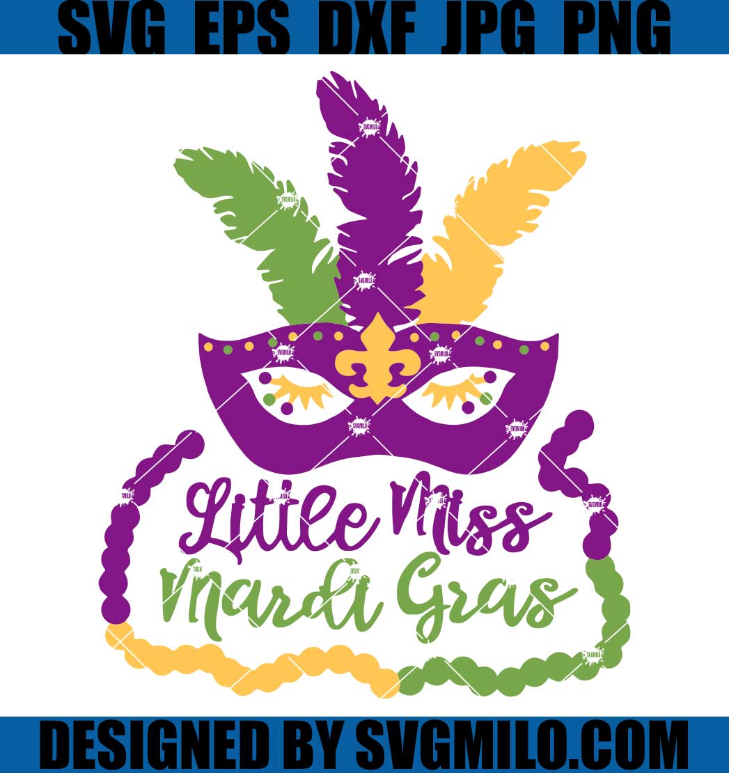 Little-Miss-Mardi-Gras-SVG_-Mardi-Gras-Mask-With-Feathers-SVG_-Mardi-Gras-Beads-SVG