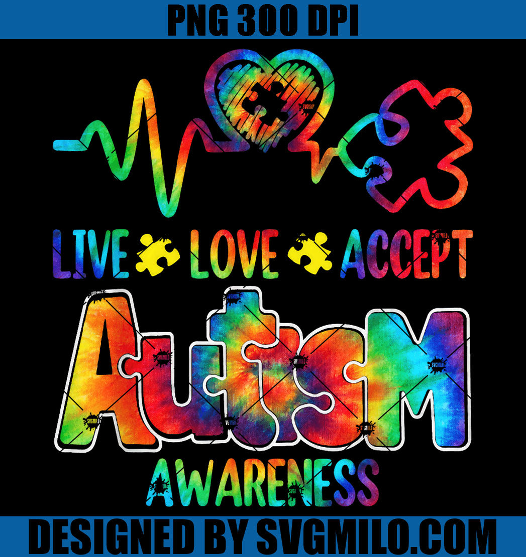 Live Love Accept Autism Awareness PNG, Support Acceptan Autism PNG
