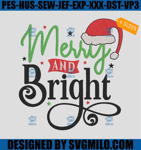 Merry-And-Bright-Embroidery-Design_-Santa-Hat-Christmas-Embroidery-Design