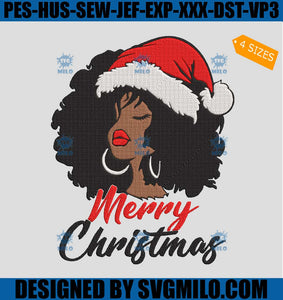 Merry-Christmas-Black-Girl-Embroidery-Design_-Afro-Christmas-Queen-Embroidery-Design