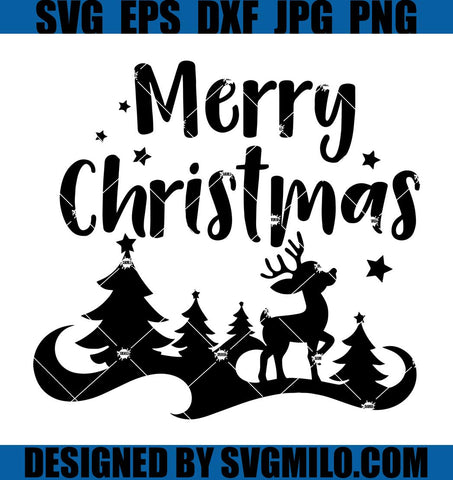 Merry Christmas Svg, Reindeer Svg, Christmas Tree Svg