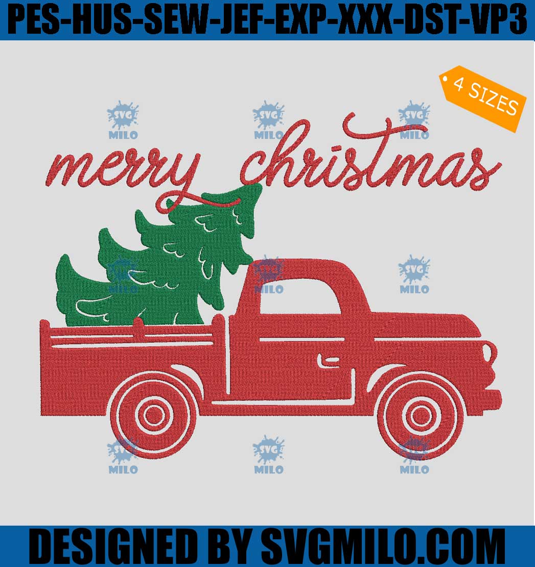 Merry-Christmas-Truck-Embroidery-Design_-Truck-Tree-Embroidery-Design ...