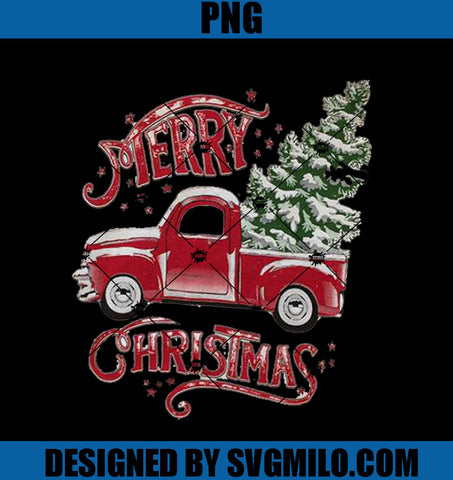 Merry Christmas Rustic Truck PNG- Christmas Truck PNG
