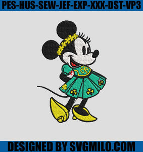 Minnie-Mouse-Wearing-Shamrock-Dress Embroidery-Designs_-Patrick-Embroidery-Designs
