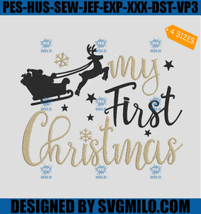 My-first-Christmas-Embroidery-Design_-Christmas-Sleigh-Embroidery-Design