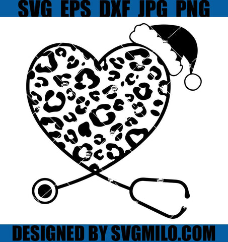 Nurse-Santa-Svg_-Heart-Stethoscope-With-Leopard-Svg_-Xmas-Svg
