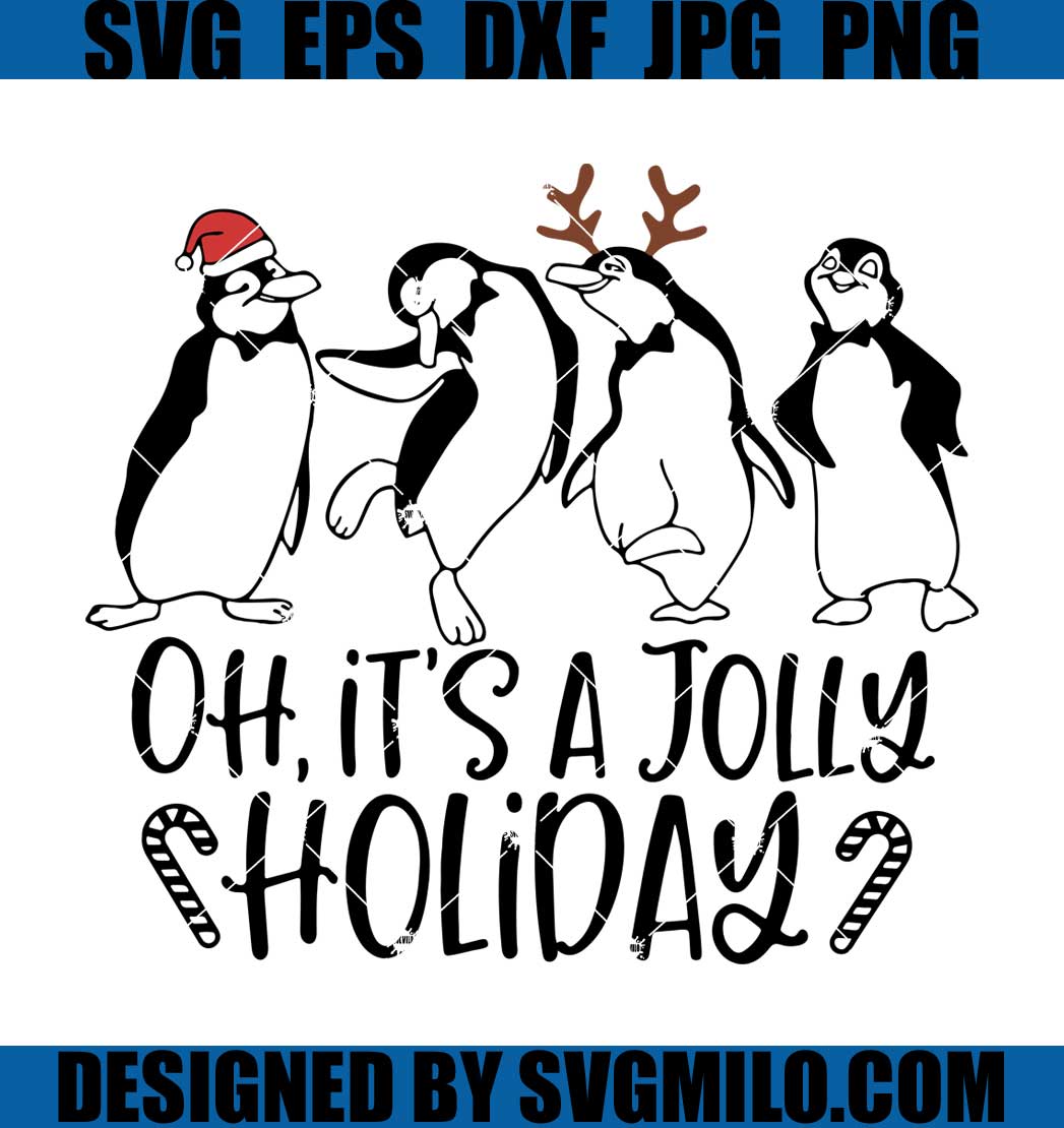 Oh-It_s-A-Jolly-Holiday-Svg_-Christmas-Svg_-Penguin-Santa-Svg