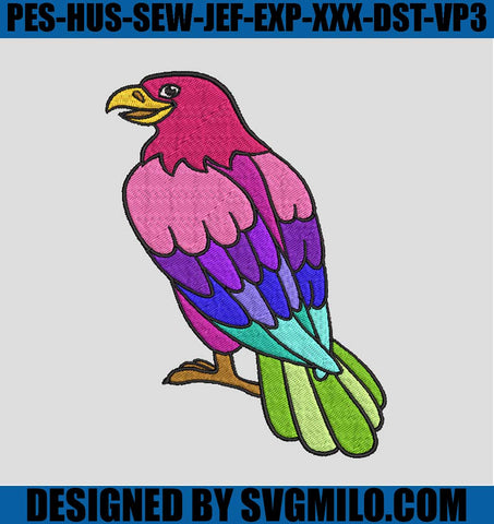 Oiseau-colore-Embroidery-Design