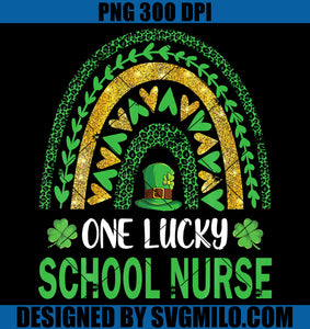 One Lucky School Nurse PNG, Shamrock Rainbow PNG